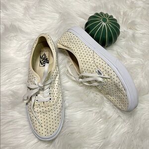 Vans beige Casual Shoes Size 7.5 small harts all over.